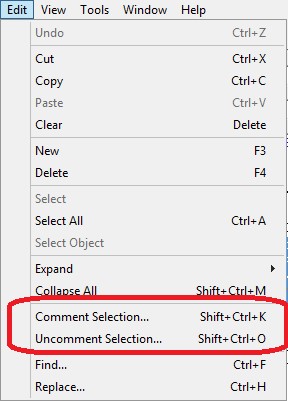 Comment / UnComment Selection