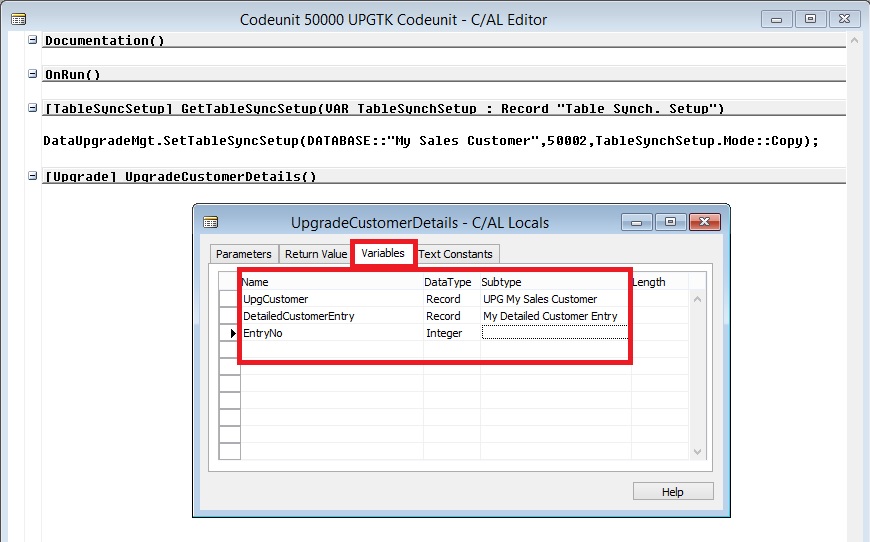 Upgrade Codeunit 2 - 3