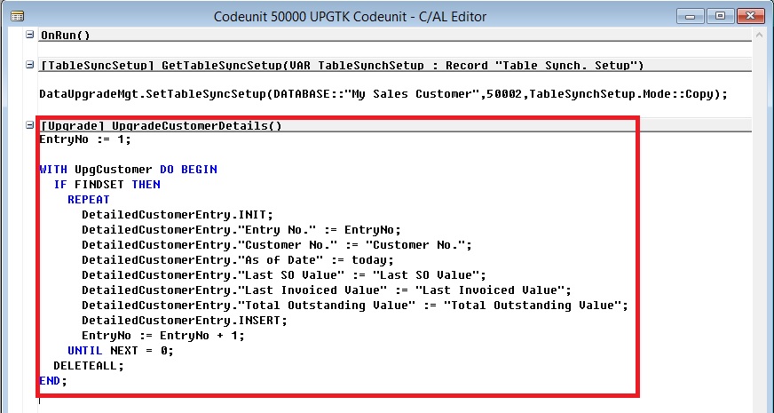 Upgrade Codeunit 2 - 4