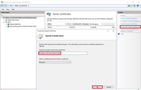 Create Custom Name Self Signed Certificate Using Powershell Dotnet How