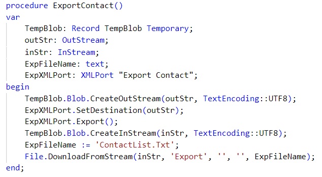 StreamExportContact